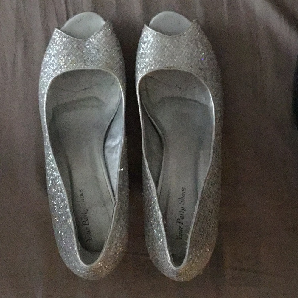 Silver Glitter Heels